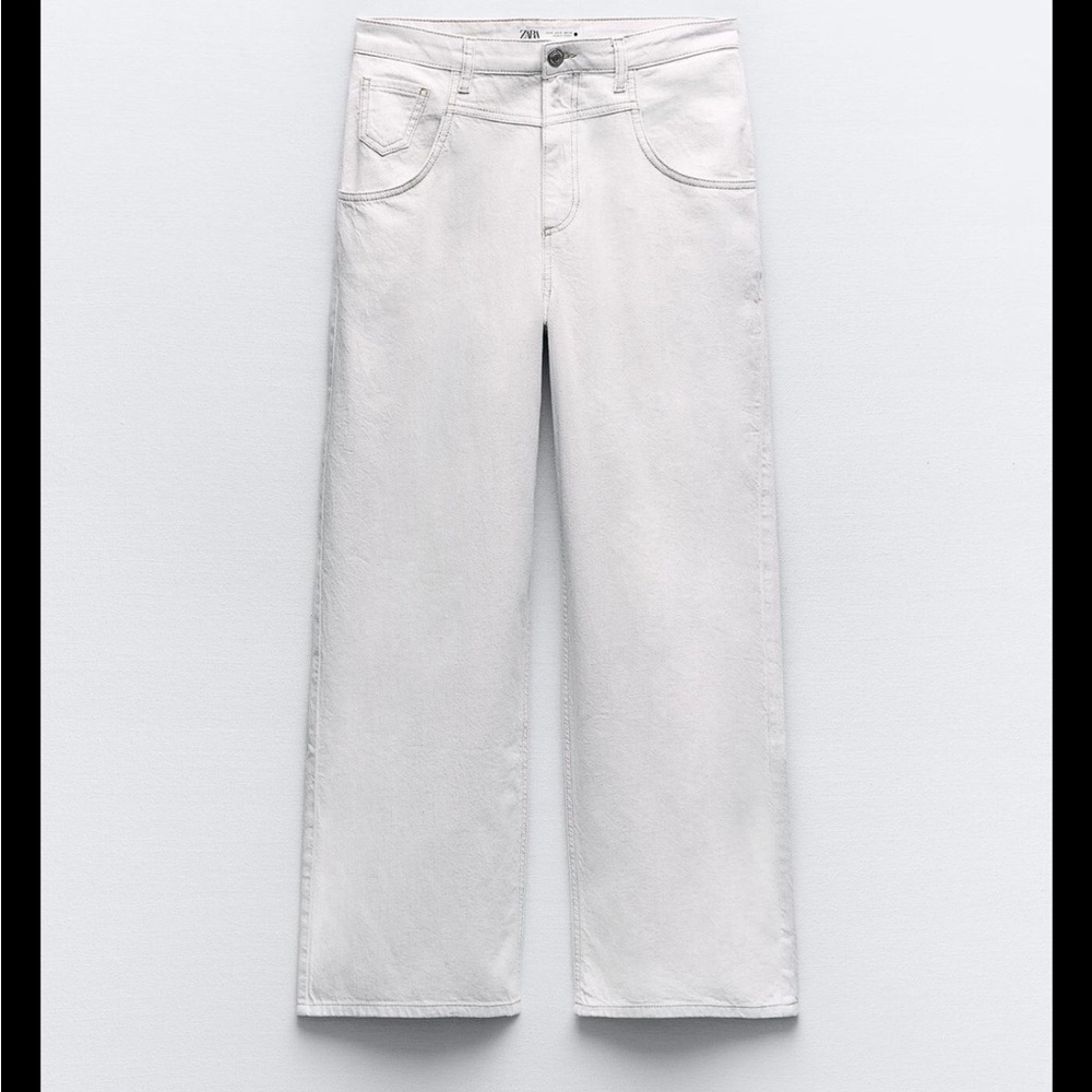 Zara Linen Wide Leg Jeans NWOT